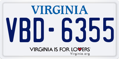 VA license plate VBD6355