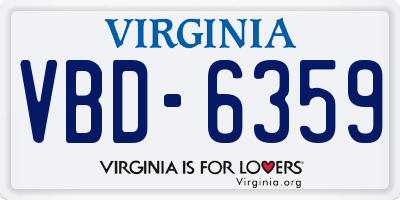 VA license plate VBD6359