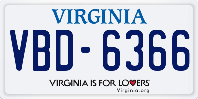 VA license plate VBD6366