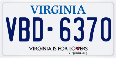 VA license plate VBD6370