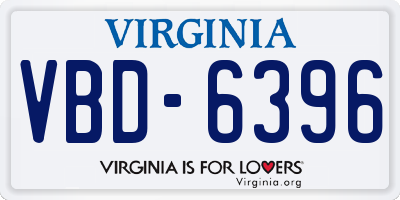 VA license plate VBD6396
