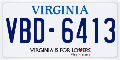 VA license plate VBD6413