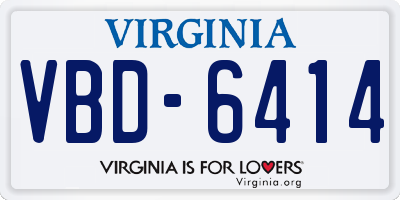 VA license plate VBD6414
