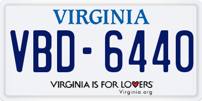 VA license plate VBD6440