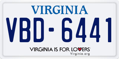 VA license plate VBD6441