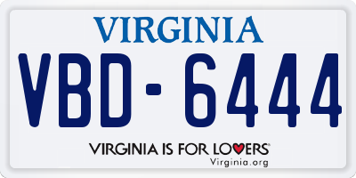 VA license plate VBD6444