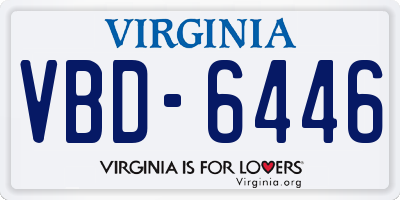 VA license plate VBD6446