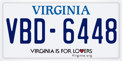 VA license plate VBD6448