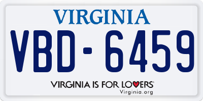 VA license plate VBD6459