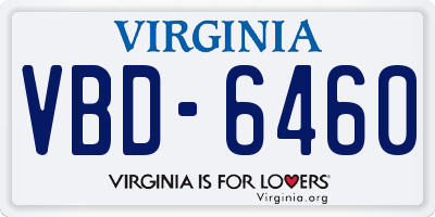 VA license plate VBD6460