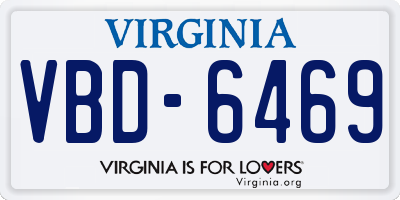 VA license plate VBD6469