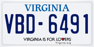 VA license plate VBD6491