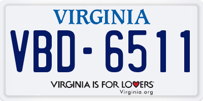 VA license plate VBD6511