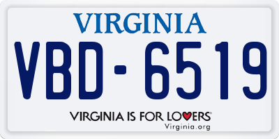 VA license plate VBD6519
