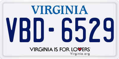 VA license plate VBD6529