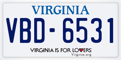 VA license plate VBD6531