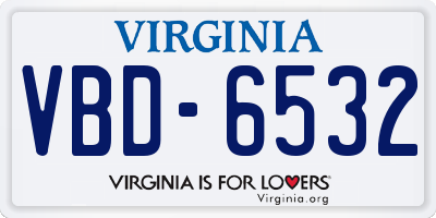 VA license plate VBD6532