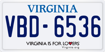 VA license plate VBD6536