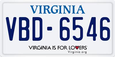 VA license plate VBD6546