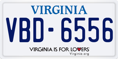 VA license plate VBD6556