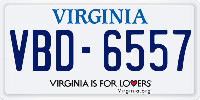 VA license plate VBD6557
