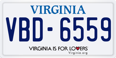 VA license plate VBD6559