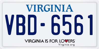 VA license plate VBD6561