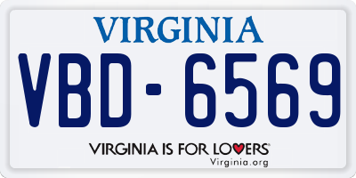 VA license plate VBD6569