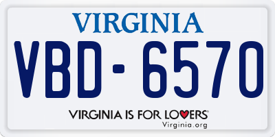 VA license plate VBD6570