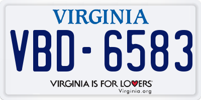 VA license plate VBD6583