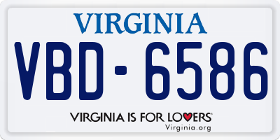 VA license plate VBD6586