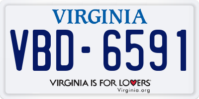 VA license plate VBD6591