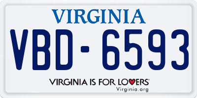 VA license plate VBD6593