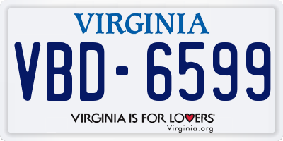 VA license plate VBD6599