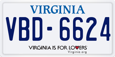 VA license plate VBD6624