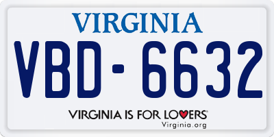 VA license plate VBD6632
