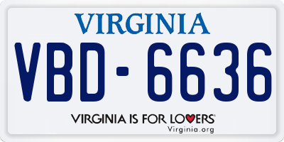 VA license plate VBD6636