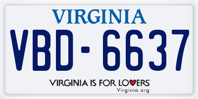 VA license plate VBD6637
