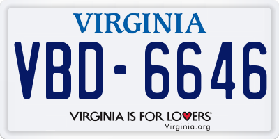 VA license plate VBD6646