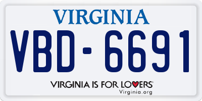 VA license plate VBD6691