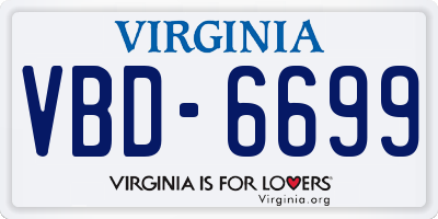 VA license plate VBD6699