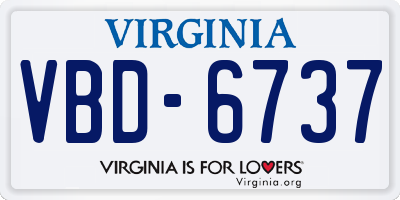 VA license plate VBD6737