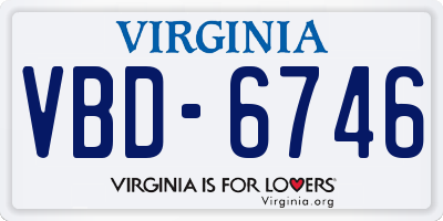 VA license plate VBD6746