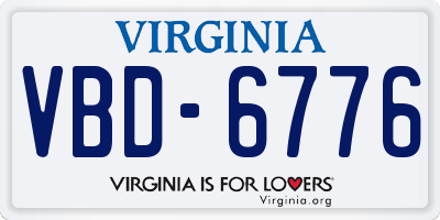 VA license plate VBD6776