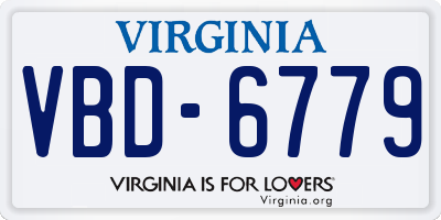 VA license plate VBD6779
