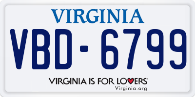 VA license plate VBD6799