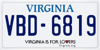 VA license plate VBD6819
