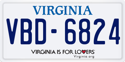 VA license plate VBD6824