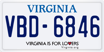 VA license plate VBD6846