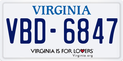 VA license plate VBD6847
